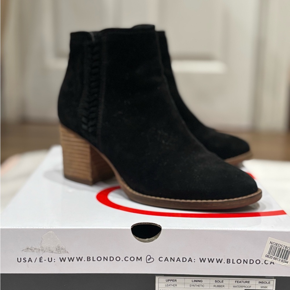 Blondo Black Suede Waterproof Booties